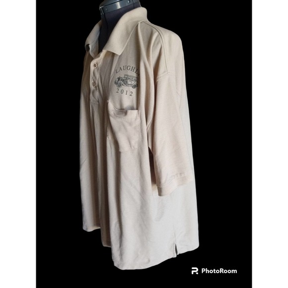 Laughlin 2012 Model A Run beige short sleeve polo shirt, 2XL - Picture 2 of 5